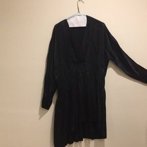 Black, Oversized Satin Dress